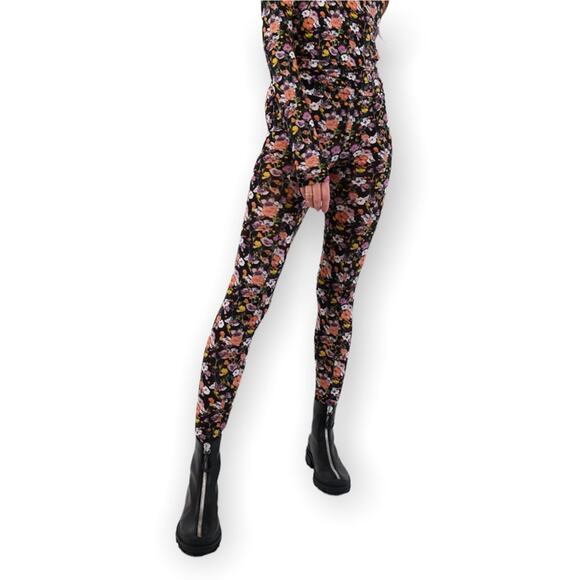 RAG & BONE Black Floral Sabeen Printed Tights-M - Picture 1 of 9